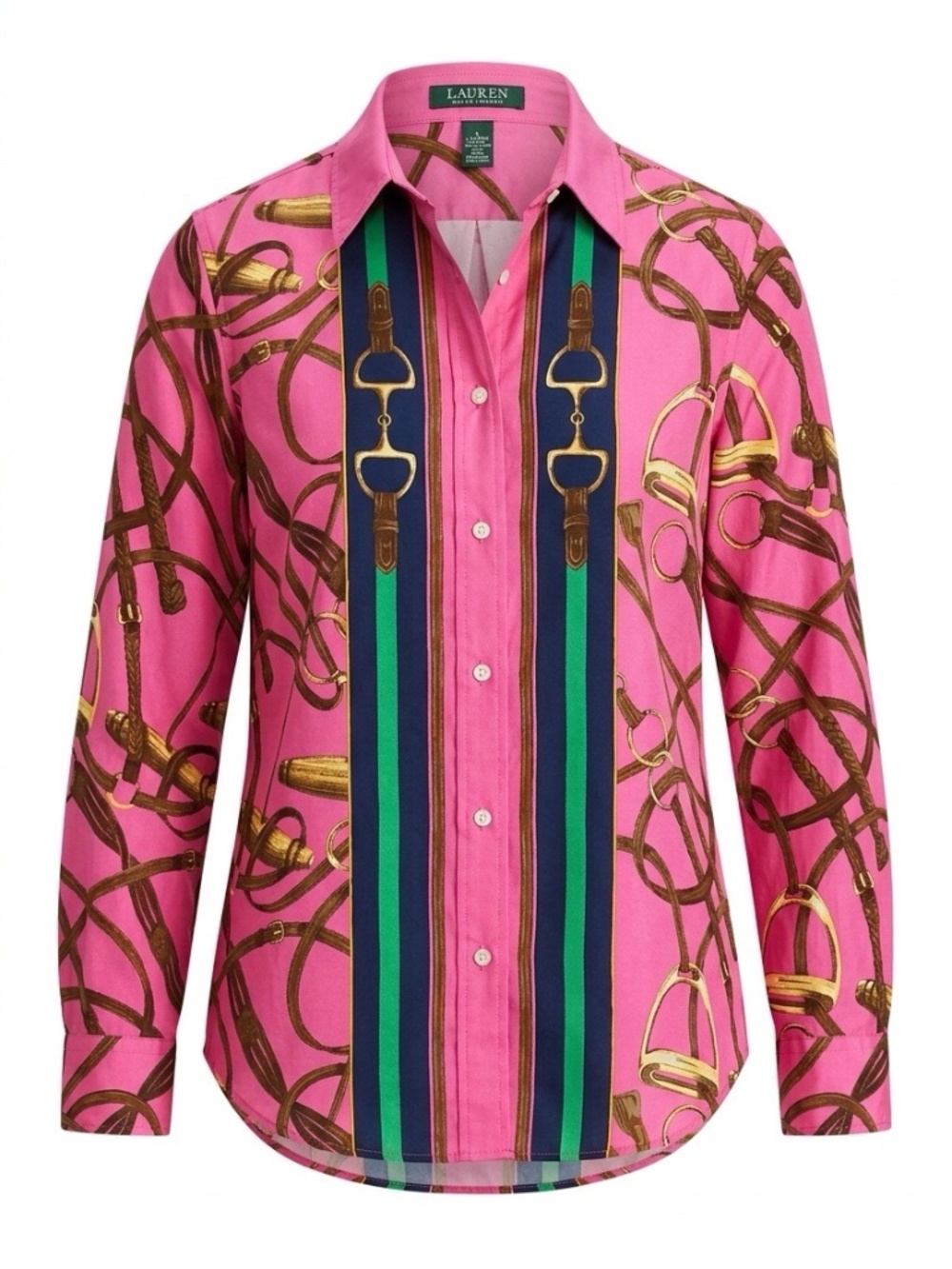RALPH LAUREN Rare Pink Equestrian Shirt - size M